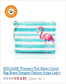 BONAMIE 2Pcs/lot Flamingo Women Tote Handbags Canvas Female Single Shoulder Bags Casual Hemp Rope Beach Bags Set Wet Bikini Bag