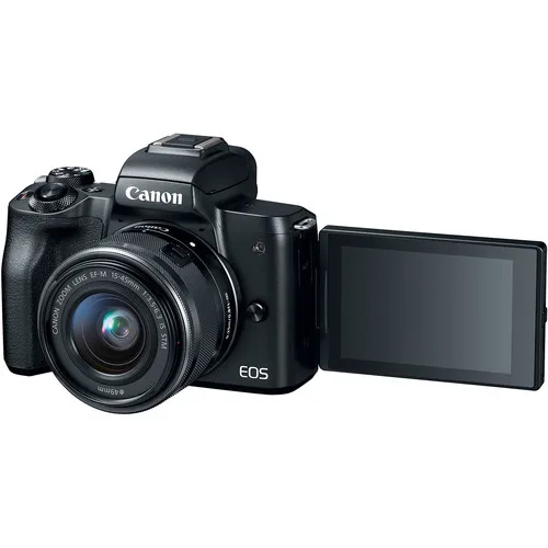 Беззеркальная камера Canon M50 с EF-M объективом 15-45 мм f/3,5-6,3 IS STM, черный-24,1 МП APS-C-4 K-Vari-угол сенсорного экрана-Wifi