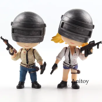 

PUBG Playerunknown's BattleGrounds Figure Action Winner Chicken Dinner Bobblehead with Magnet PVC Collectible Model Toy 2pcs/set