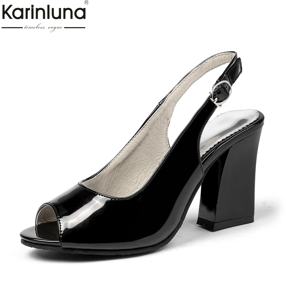 

big size 45 top quality fashion high heels shoes woman elegant black office lady peep toe summer sandals shoes women