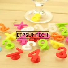 200 наборов 14 шт./компл. цифры держатель для чайных пакетиков питьевой набор тегов чашки распознаватель силиконовая бутылка этикетка для вечерние декоры