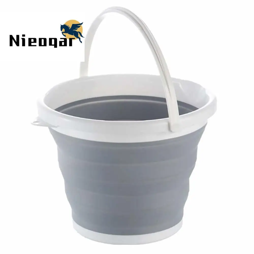 

Nieoqar 10L Bucket for Fishing Promotion Folding Bucket Car Wash Outdoor Thick Silicone Fishing Supplies Camping Portable bag