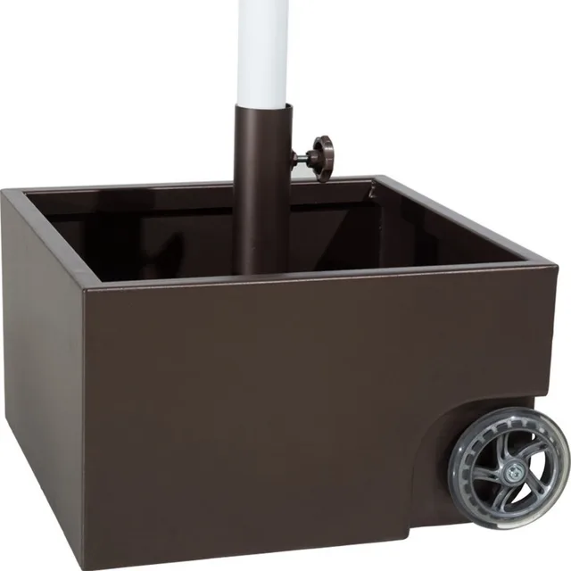 Abba Patio 30lbs Stainless Steel Sand Filled Square Umbrella Base Abba Patio 30lbs Stainless Steel Sand Filled Square Umbrella Base Planter With Two Wheels