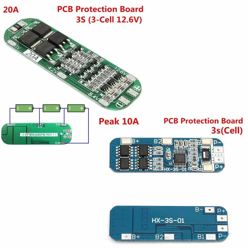5 шт. 3S 20A литий-ионный аккумулятор 18650 зарядное устройство 12,6 в ячейка 64x20x3,4 мм модуль PCB BMS защитные модули плат