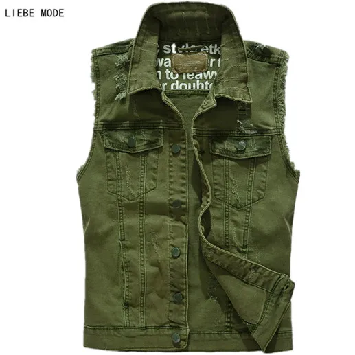 

2017 Spring/Summer Men's Denim Vest Waistcoat Pockets Fashion Slim Denim Sleeveless Casual Jacket Jeans Vest Coat Outwear M-XXXL