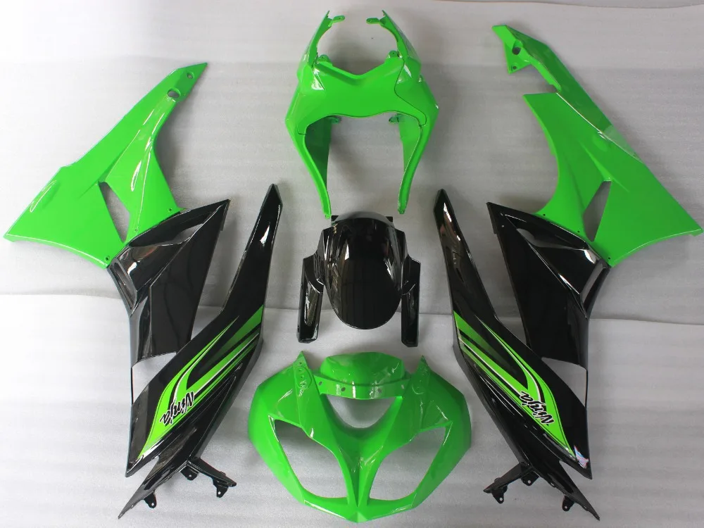 100NEW+ Green black fairing kits for Ninja ZX 6R 2010 2011 2012 ZX6R