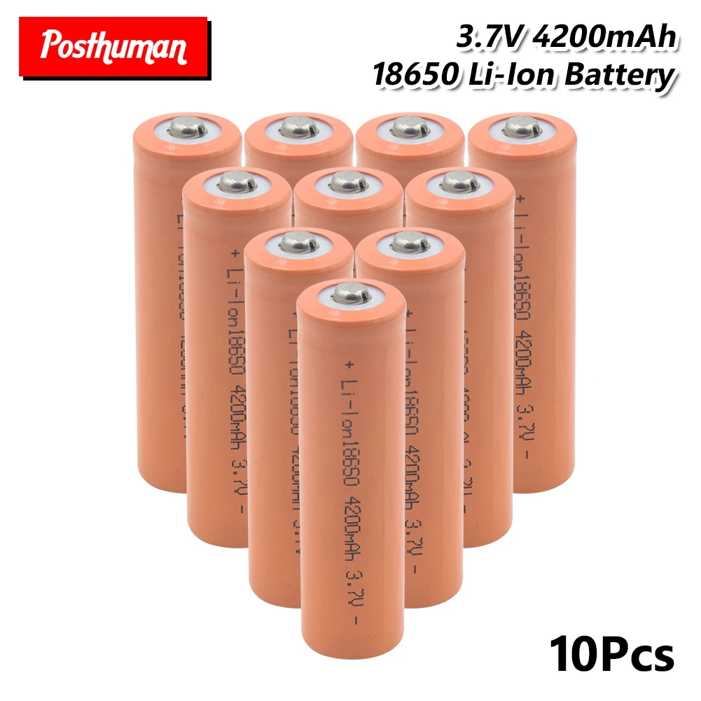 

18650 Battery 3.7V 4200mAh Lithium Rechargeable electronic cigarette batteries power high discharge large current For Flashlight