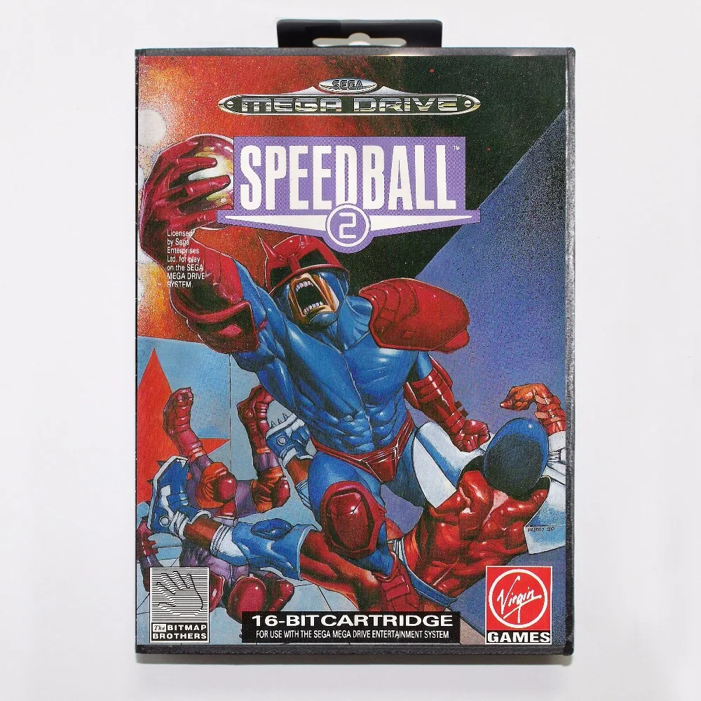 Speedball 2 Game Cartridge 16 bit MD Game Card With Retail Box For Sega