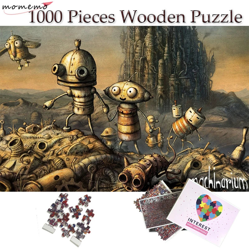 

MOMEMO Robot World Igsaw Puzzle Fantasy Scene Pattern Wooden Puzzle 1000 Pieces Toys for Children Adults Teenagers Puzzle Games
