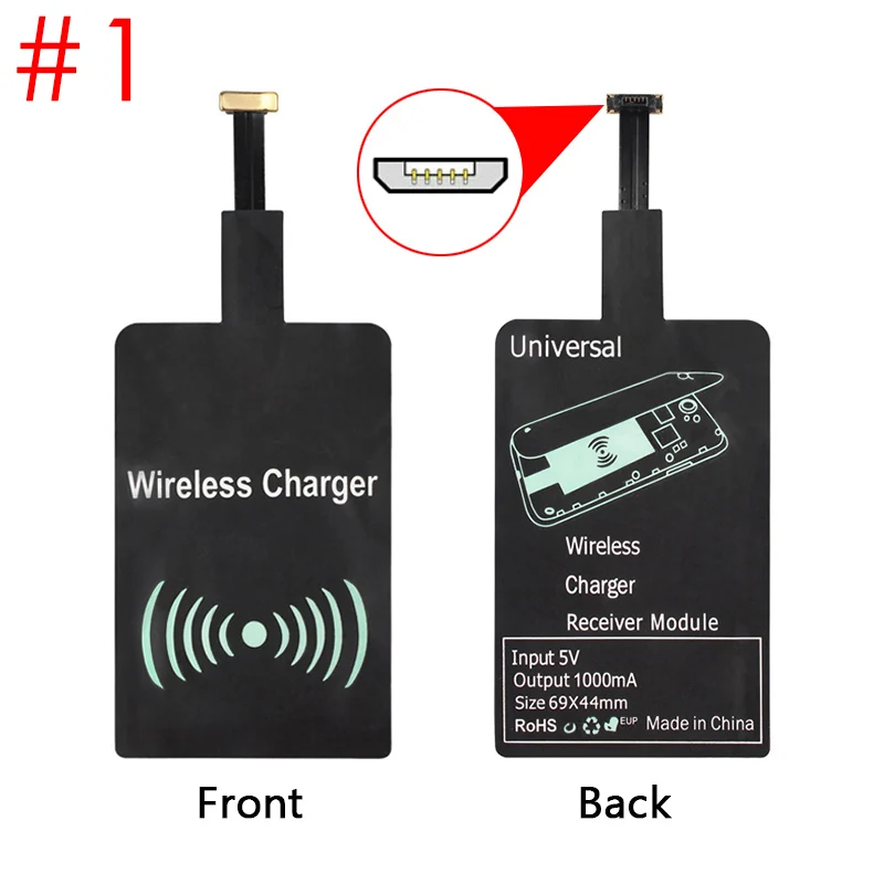

QI Wireless Charging Charger Receiver Module Pad for Micro-USB Universal Mobile RL88 ND998
