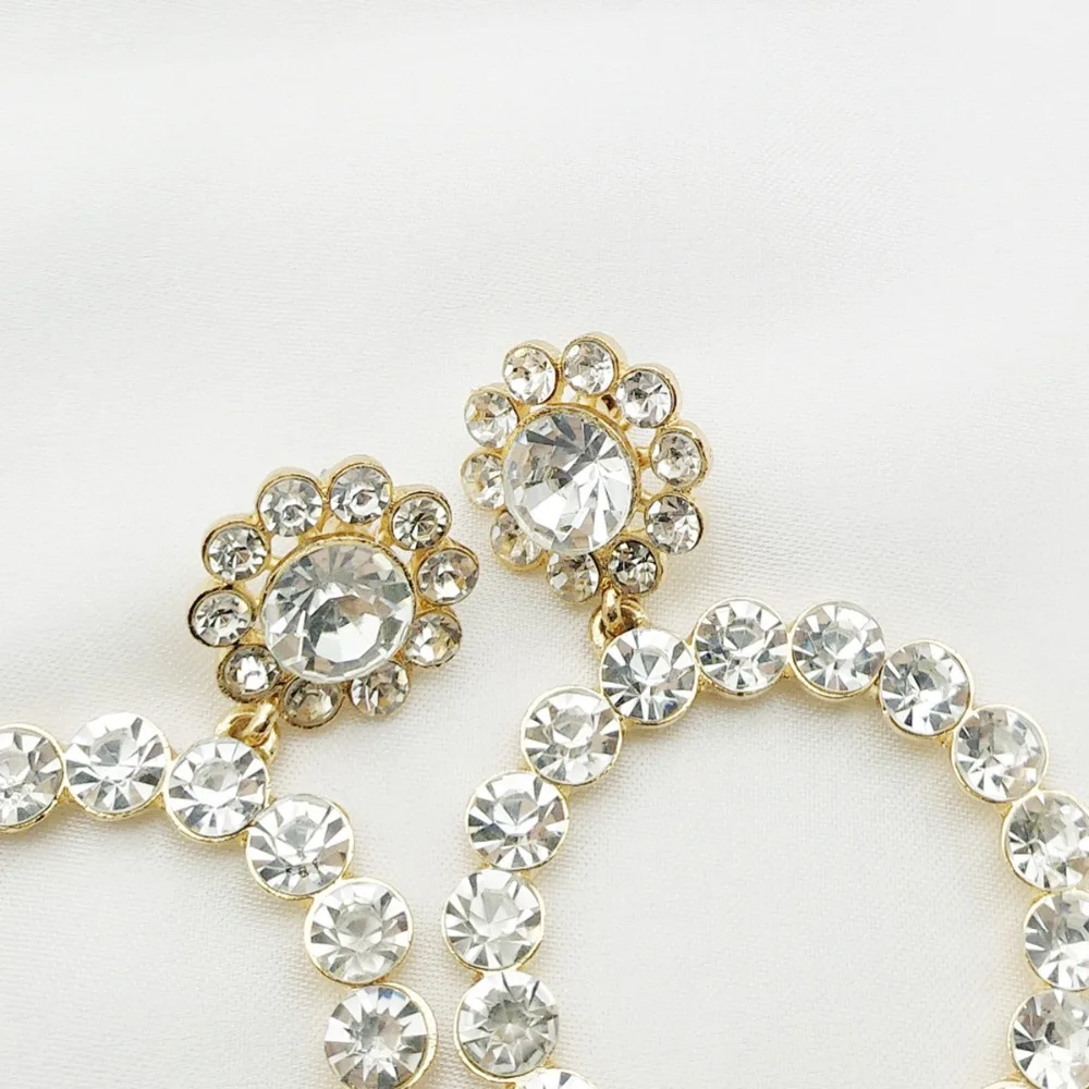 AENSOA, трендовые круглые золотые серебряные жемчужные серьги для женщин, массивные стразы, геометрические серьги, свадебные модные ювелирные изделия, подарок