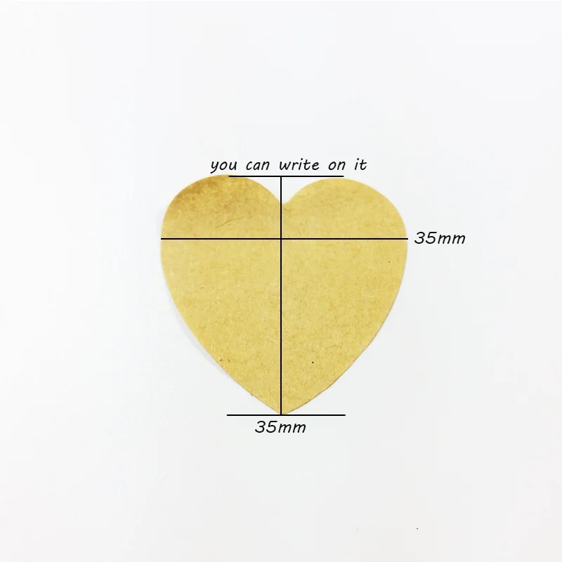 100 шт./лот в форме сердца чистая крафт-бумага печать стикер для ручной упаковки этикетки DIY самоклеющиеся наклейки s Скрапбукинг