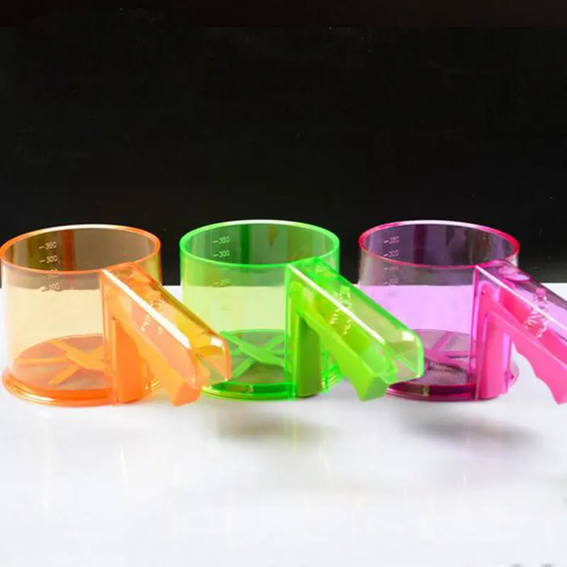 Plastic Mesh Flour Sifter Mechanical Baking Icing Sugar Shaker With