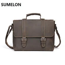 Высококачественные мужские сумки из натуральной кожи Crazy Horse, кожаный портфель для ноутбука, деловые сумки, сумки на плечо, сумки-мессенджеры