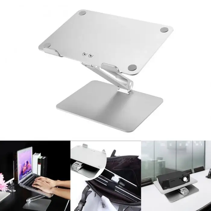 Universal Aluminum Alloy Laptop Holder Stand Foldable Adjustable Rack for Notebook Tablet LSMK99