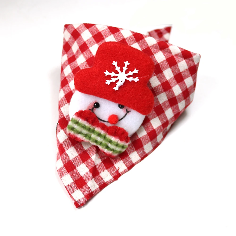 30pcs Christmas Pet Supplies Handmade Cotton Adjustable Dogs Cat Bandanas Scarf  Bowties Santa Claus Snowman Pet Dog Accessories