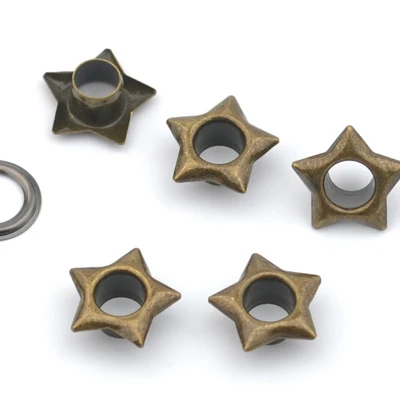 250 компл./лот 5 мм Металлические медные кольца с шайбой в форме сердца, металлическая люверсы серебро/черный/бронза JY-014 - Цвет: Антикварная бронза