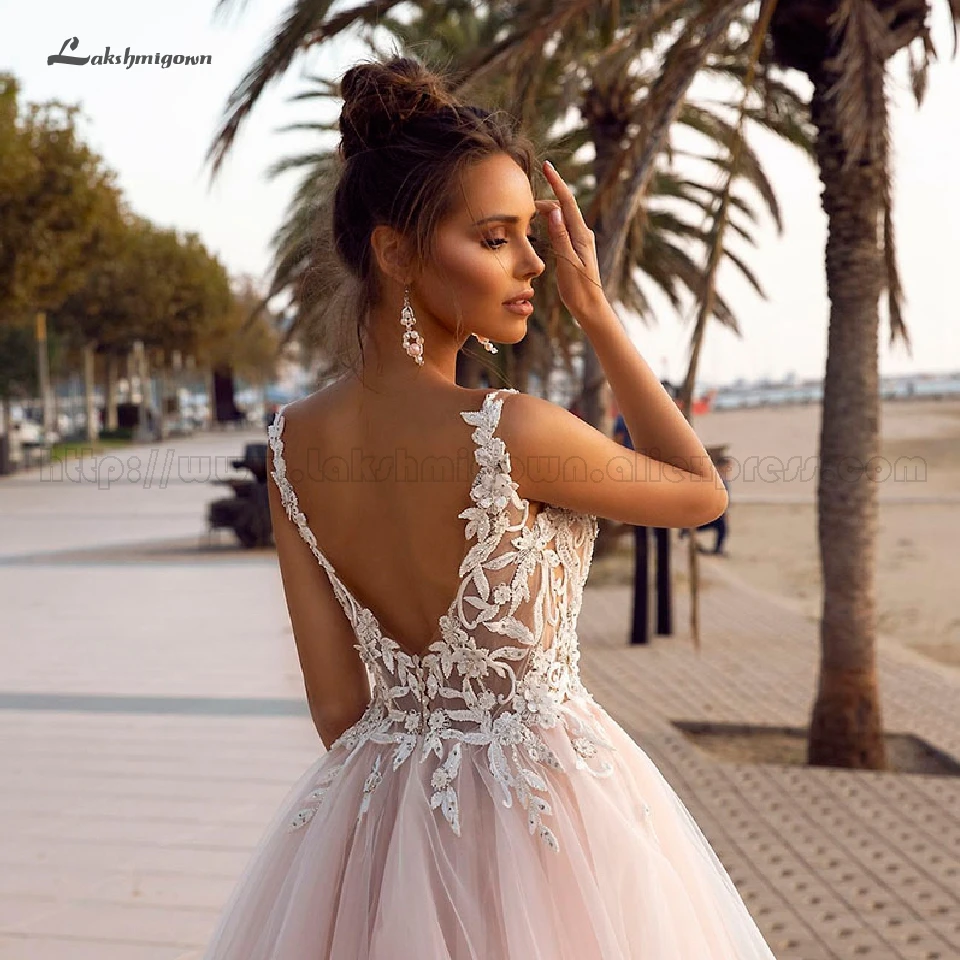 Классическое розовое свадебное платье А силуэта lakshmidress Элегантное Длинное