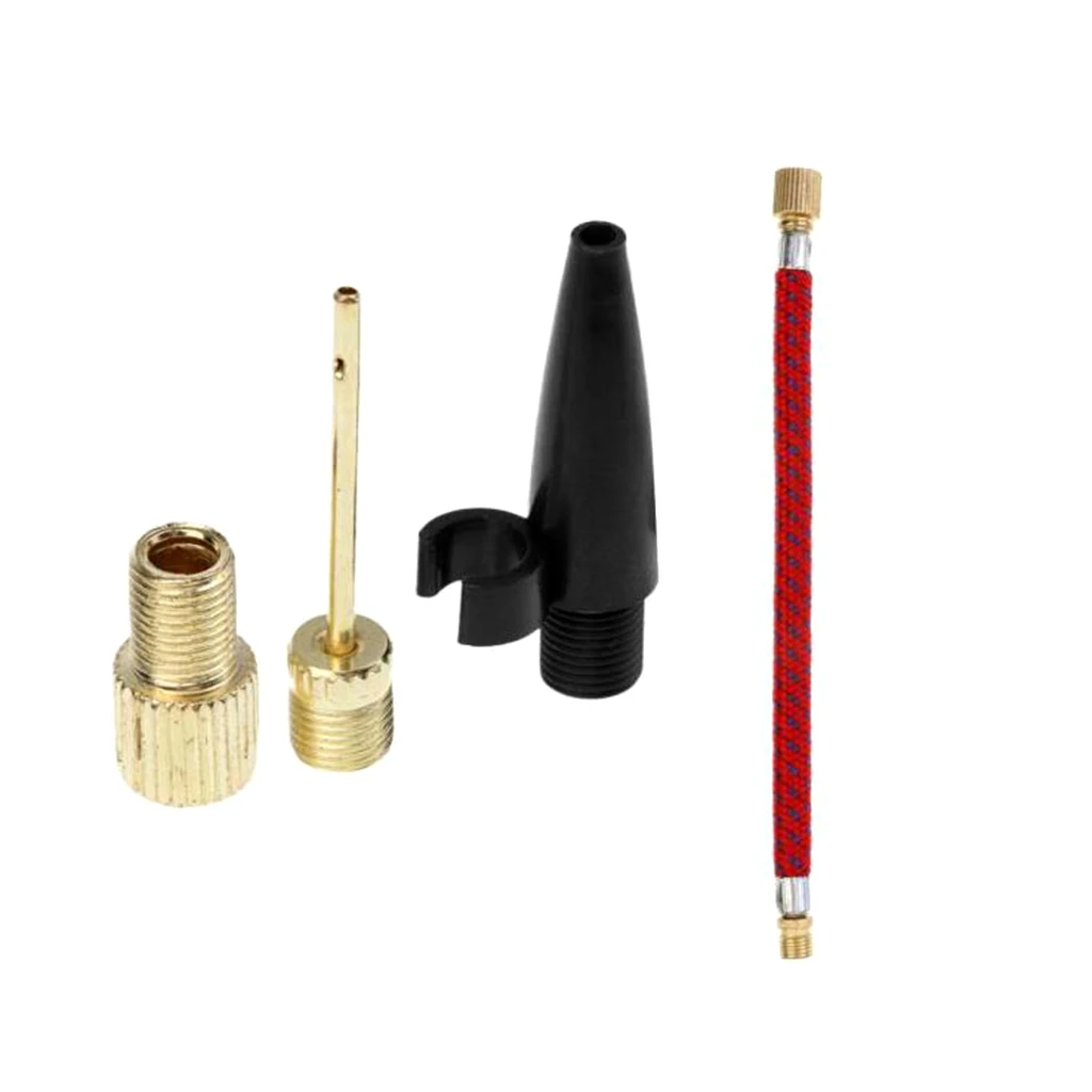Ball Needle Adapter Presta Valve Adapter+Pump Extension Hose Air Pump Hose