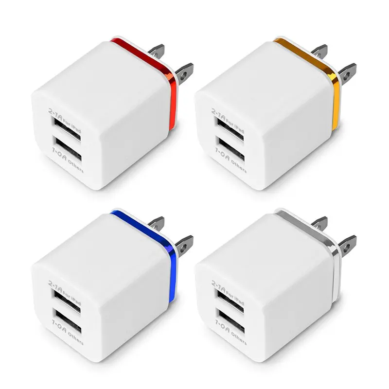 Универсальное сетевое зарядное устройство с 2 USB портами адаптер для путешествий