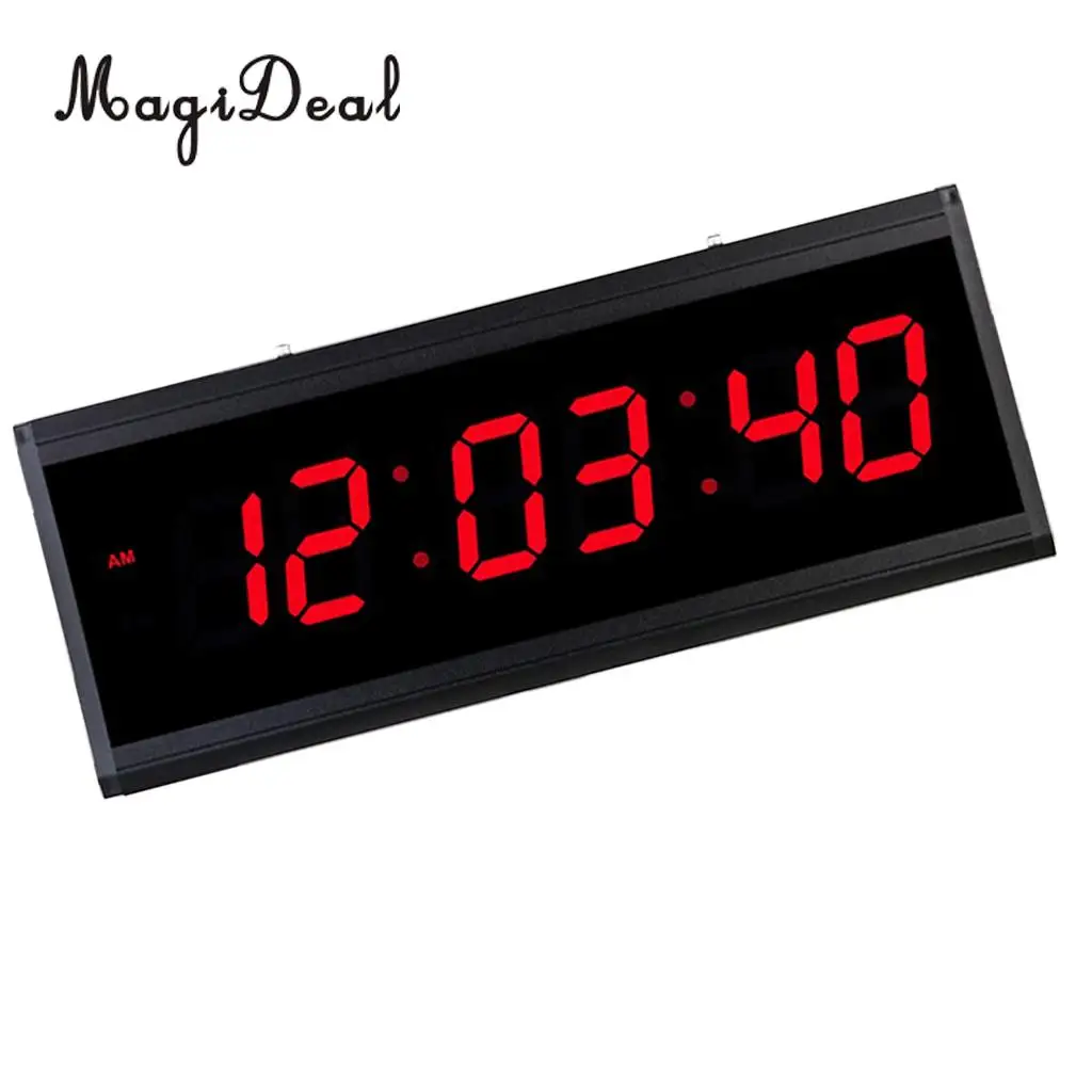 18'' Extra Large LED Screen Clock 24H Time Indoor Projection Clocks Displaying EU Plug in Red/Blue/Green