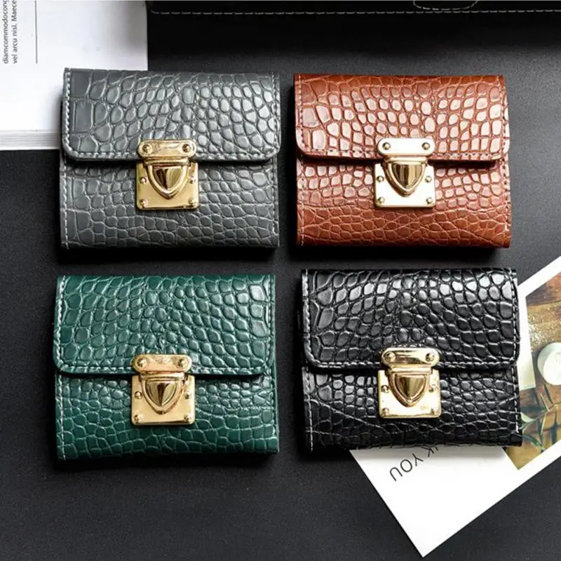 Новые Ретро женские элегантные кошельки PU держатель карты Кошелек короткий
