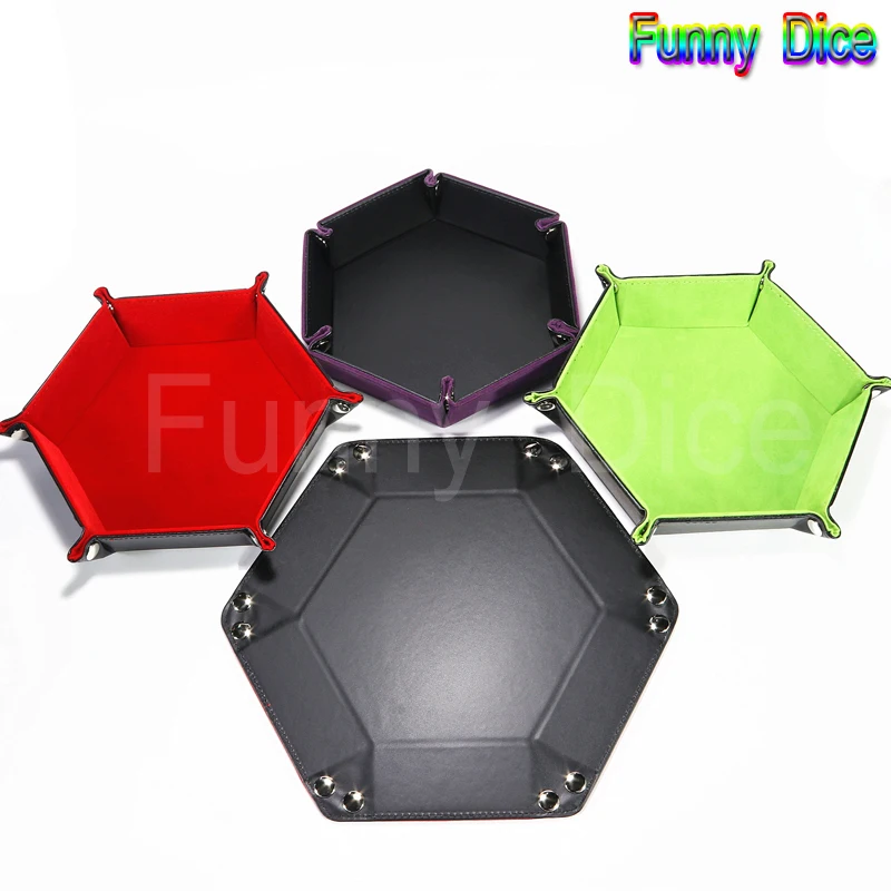 Leather Fold Up Dice Tower: "FanRoll" Black | Metallic Dice Games