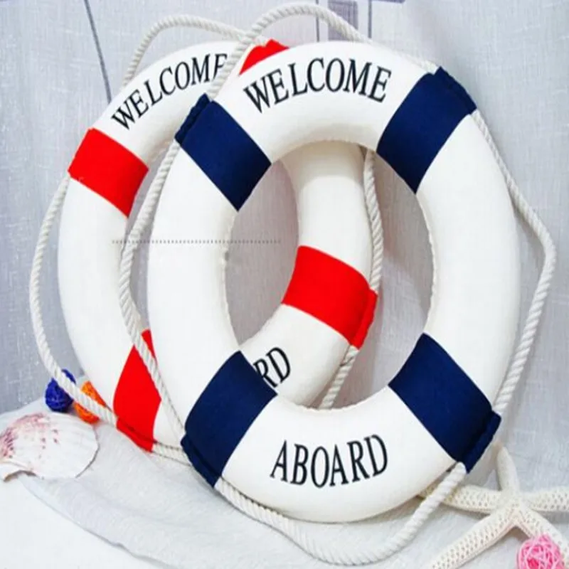 

Fashion Mediterranean Family Adorment Life Buoy Crafts Nautical Home Decor Living Room Decoration
