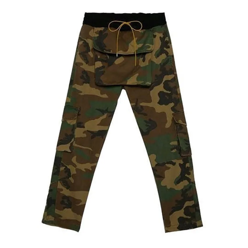 

pants men kanye west Cotton Loose hip hop streetwear camouflage camo pants joggers High Street Elastic Waist Kangaroo pants