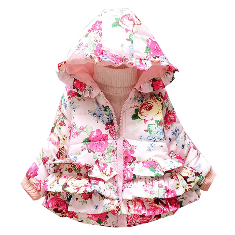 KEAIYOUHUO/пальто для девочек; куртки; От 1 до 4 лет одежда с длинными рукавами для девочек; Детские Зимние теплые пальто для девочек; Верхняя одежда для детей - Цвет: Pink