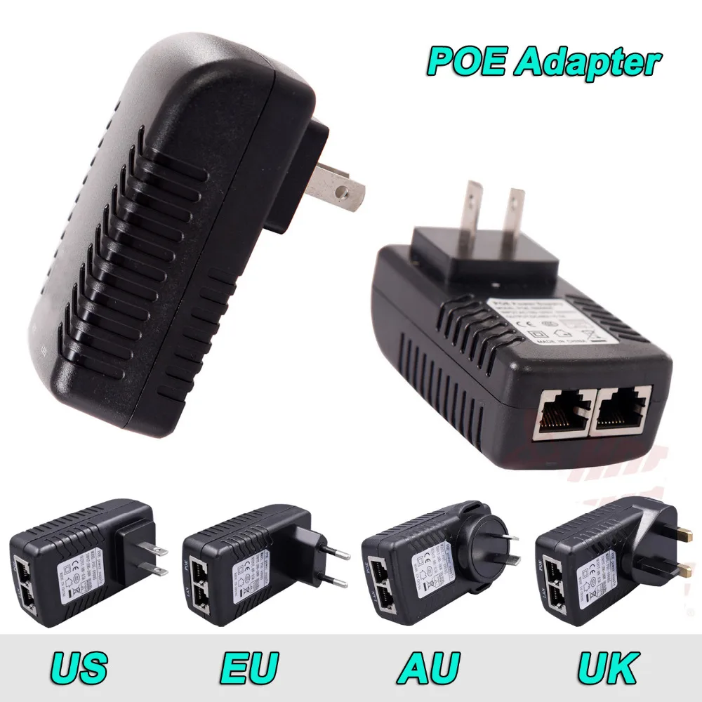 

DC48V 0.5A EU/UK/US/AU Network POE Switch Ethernet POE Adapter POE Injector Spliter For IP camera with POE