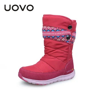 

UOVO 2020 Winter Boots For Girls Brand Fashion Children Shoes Warm Rubber Boots For Kids Girls Snow Boots Princess Size 27#-37#