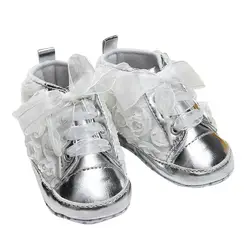 Abwe маленьких Обувь для девочек Обувь для мальчиков милый бант в горошек мягкая подошва против скольжения малышей Обувь стиль G-белый 0-6