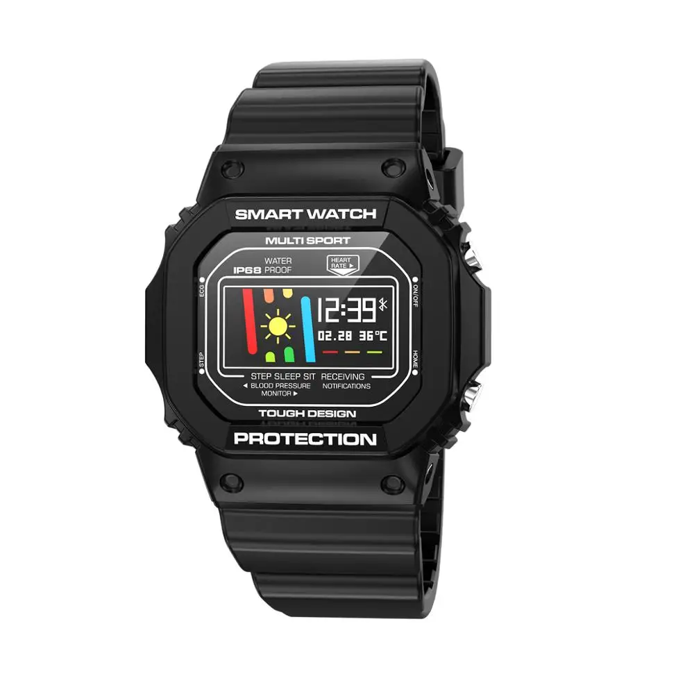 696X12 ЭКГ+ PPG Смарт-часы Ip68 Водонепроницаемые фитнес-спортивные часы для Ios Android монитор сердечного ритма кровяное давление умные часы - Цвет: black with box