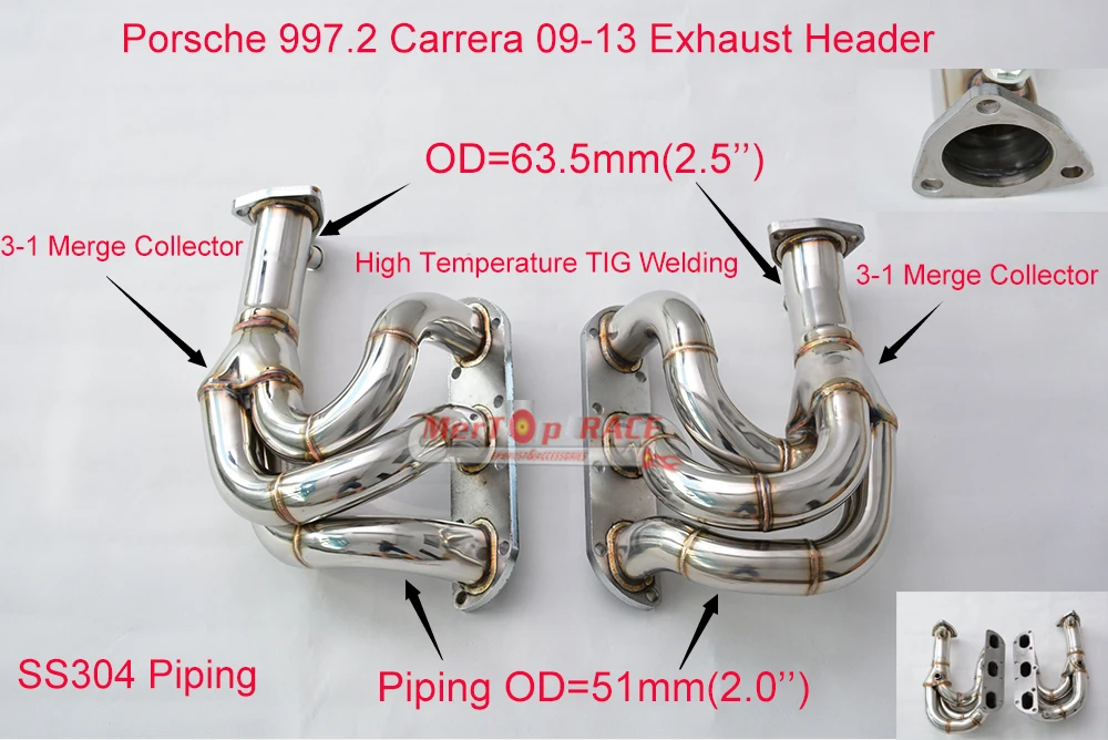 MERTOP гонки из нержавеющей стали гоночные заголовки 997 997,2 3.6L 3.8L PDK Carrera 2009-2013