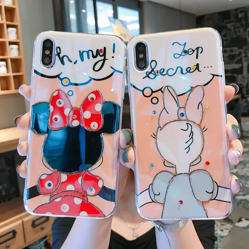 

Cute Bling Glitter Minnie Mouse Daisy Duck Cartoon Case For Huawei P20 Lite P30 Pro Nova 3 4 Mate 20 Lite Soft TPU Case Cover