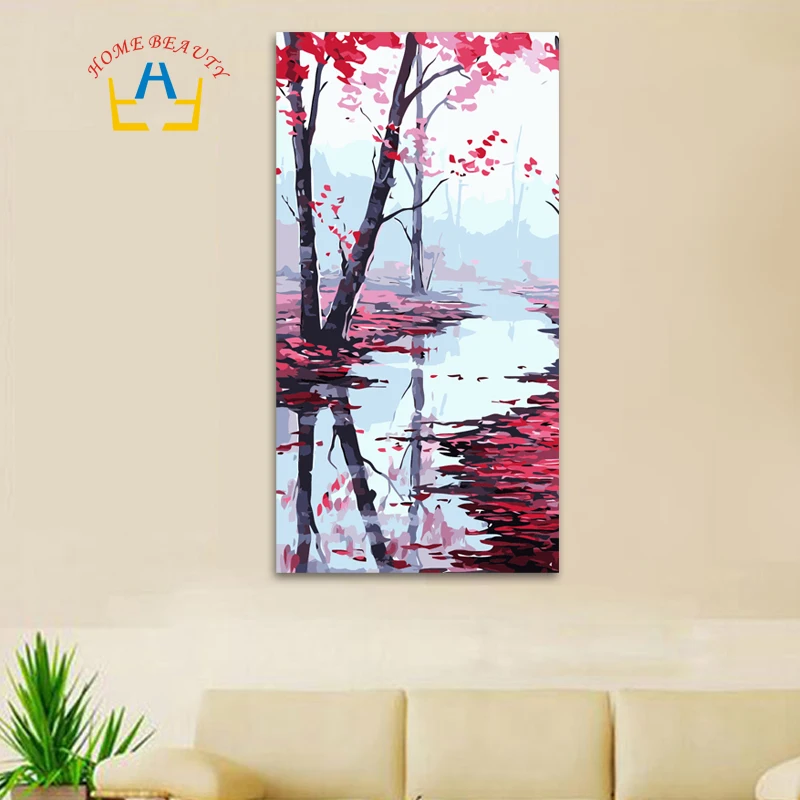 

40*80cm large oil painting by numbers coloring drawing wall decor paint by number flowers hand painted canvas picture DY12