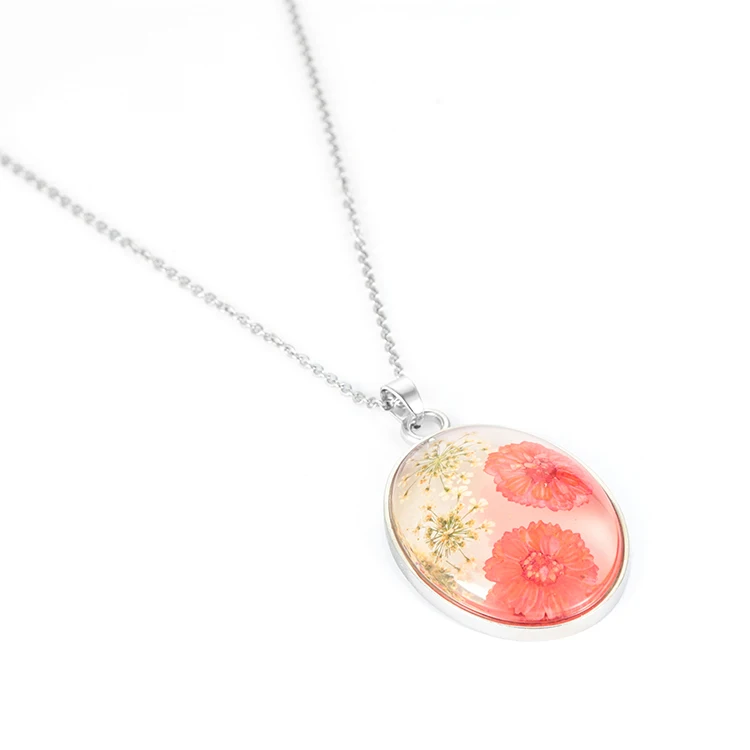 Factory supply plants style tourist gift beautiful girl oval sunflower jewelry fashion necklaces