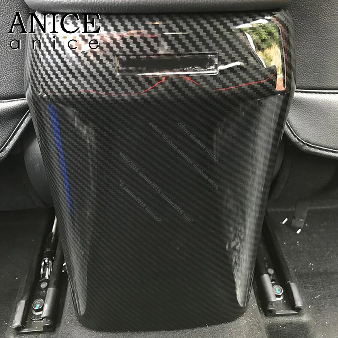 Углеродное волокно цвет подлокотник анти-удар Защитная крышка для hyundai Kona ENCINO