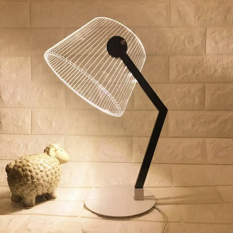 Simple Acrylic 3D Table Lamp LED Light Bedside Lamp Study Living Room Bedroom Decoration Desk Light Creative Stereo Vision Light (10)