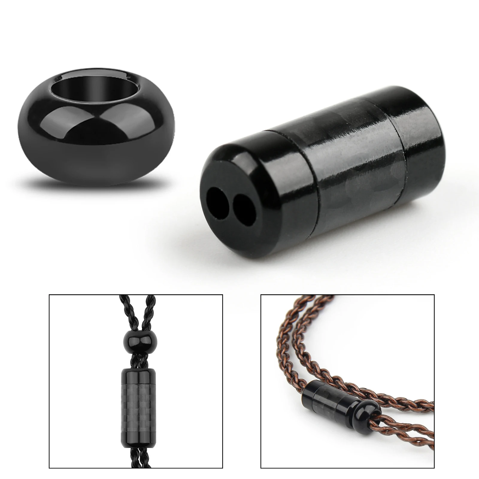 

Areyourshop HiFi Cable 1 To 2 Splitter + Aluminum Alloy 4mm Slider Used For Audio Wire