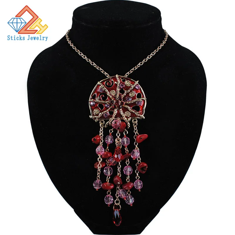 

Europe long chain necklace drip, enamel pendants fashion jewelry female girl new style