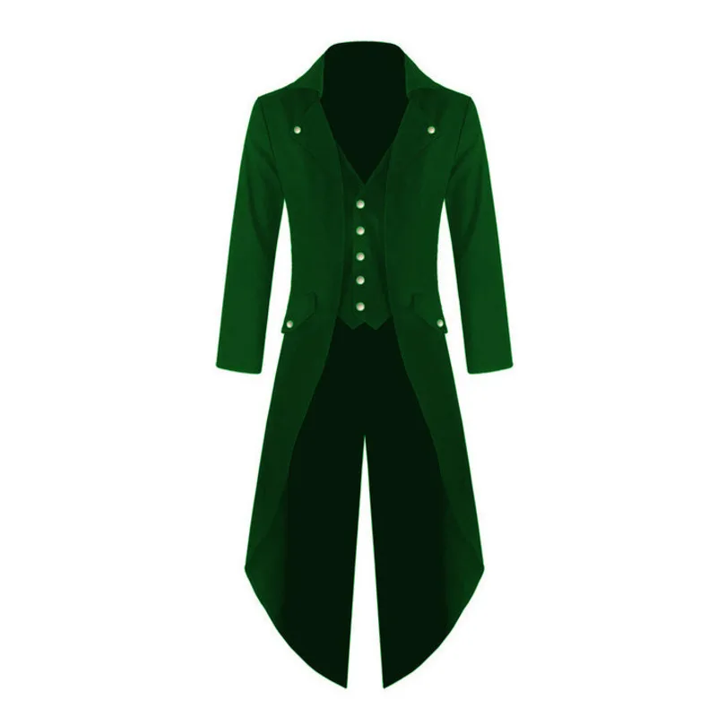 

Vintage Men slim Steampunk Tailcoat Male long Windbreaker Plus Size 4XL Mens Trench Single Breasted Gothic coat X9106