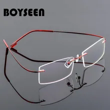 BOYSEEN титановый сплав супер эластичные бескаркасные женские металлические рамки ультра-легкое зеркало Близорукость Рамка 518