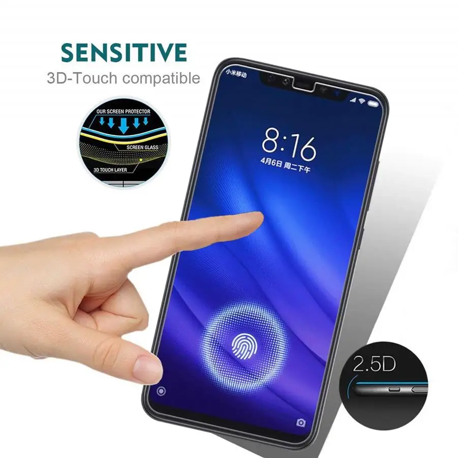 

Not Full Cover Film for Redmi Note7 6 Pro Glass Screen Protector for Xiaomi 9 8 A2 Lite Mix3 2S 9Se Phone Transparent Ultra-thin