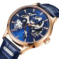 Элитный бренд Швейцарии Nesun скелет часы Для мужчин Самовзводные Для мужчин часы сапфировое стекло Водонепроницаемый часы N9502-1