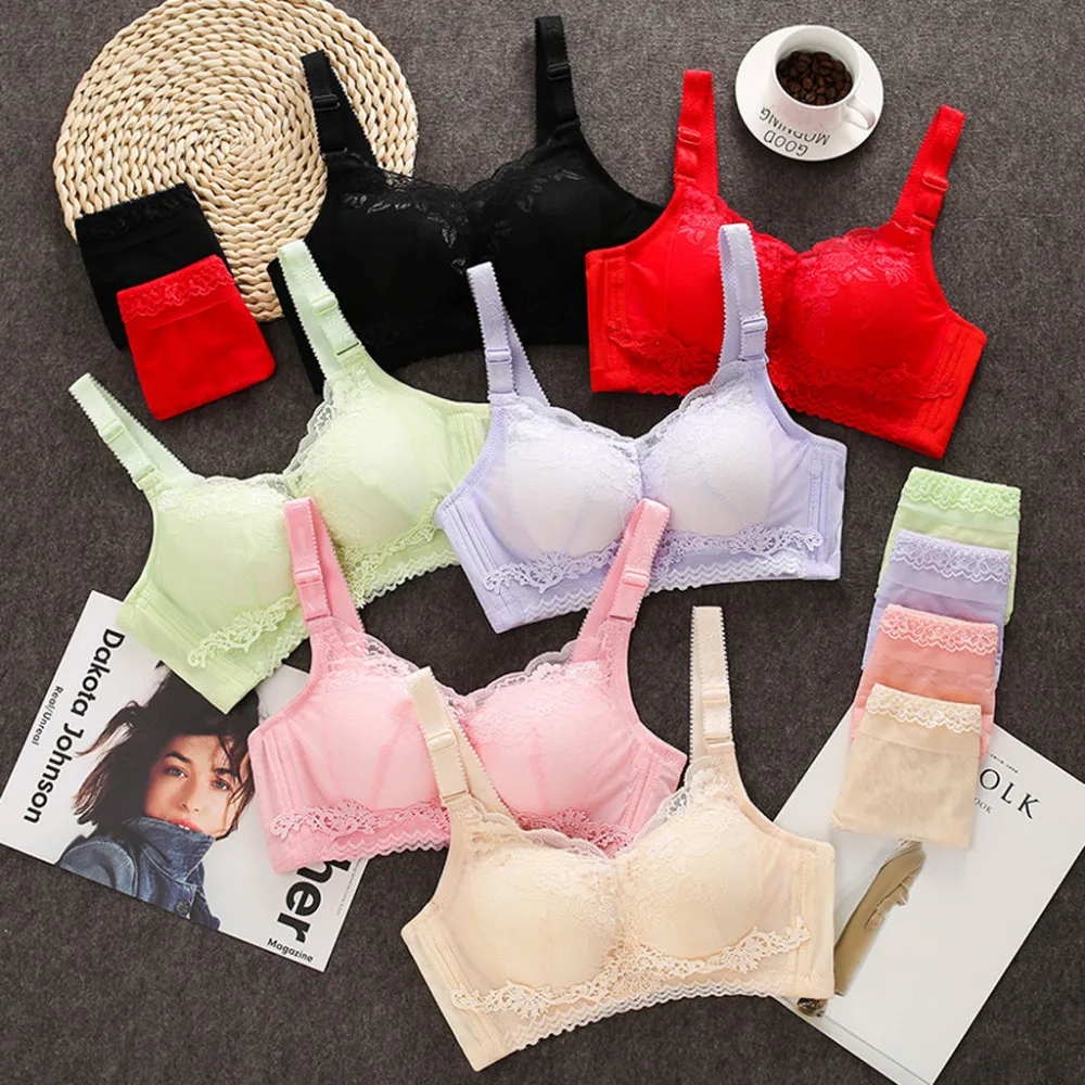 2019 Woman sexy sports bra set comfortable sexy lace underwear seamless push up girls underwear yoga bra top para mujeres 40J4 (1)