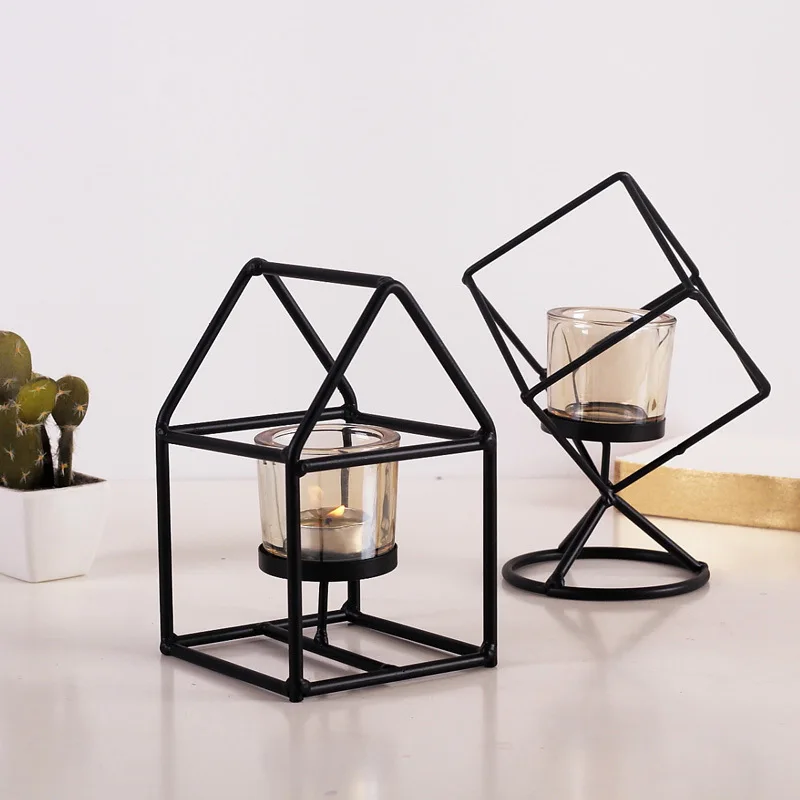 Modern Style Creative Iron Candlestick Candle Holder Candle Stand Light