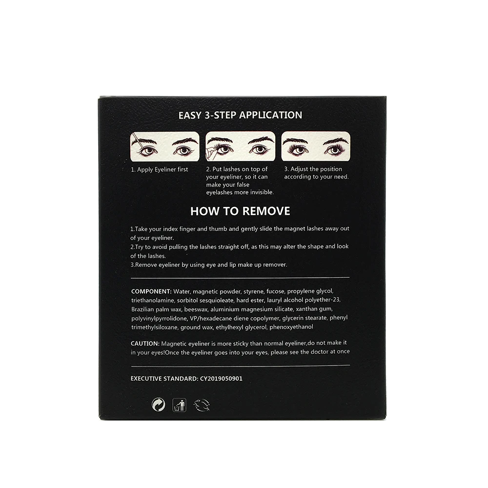 3 Pairs Magnetic Eyelashes Magnetic Eyeliner+ False Eyelashes Set Waterproof Long Lasting Magnetic Lashes Eyelash Extension