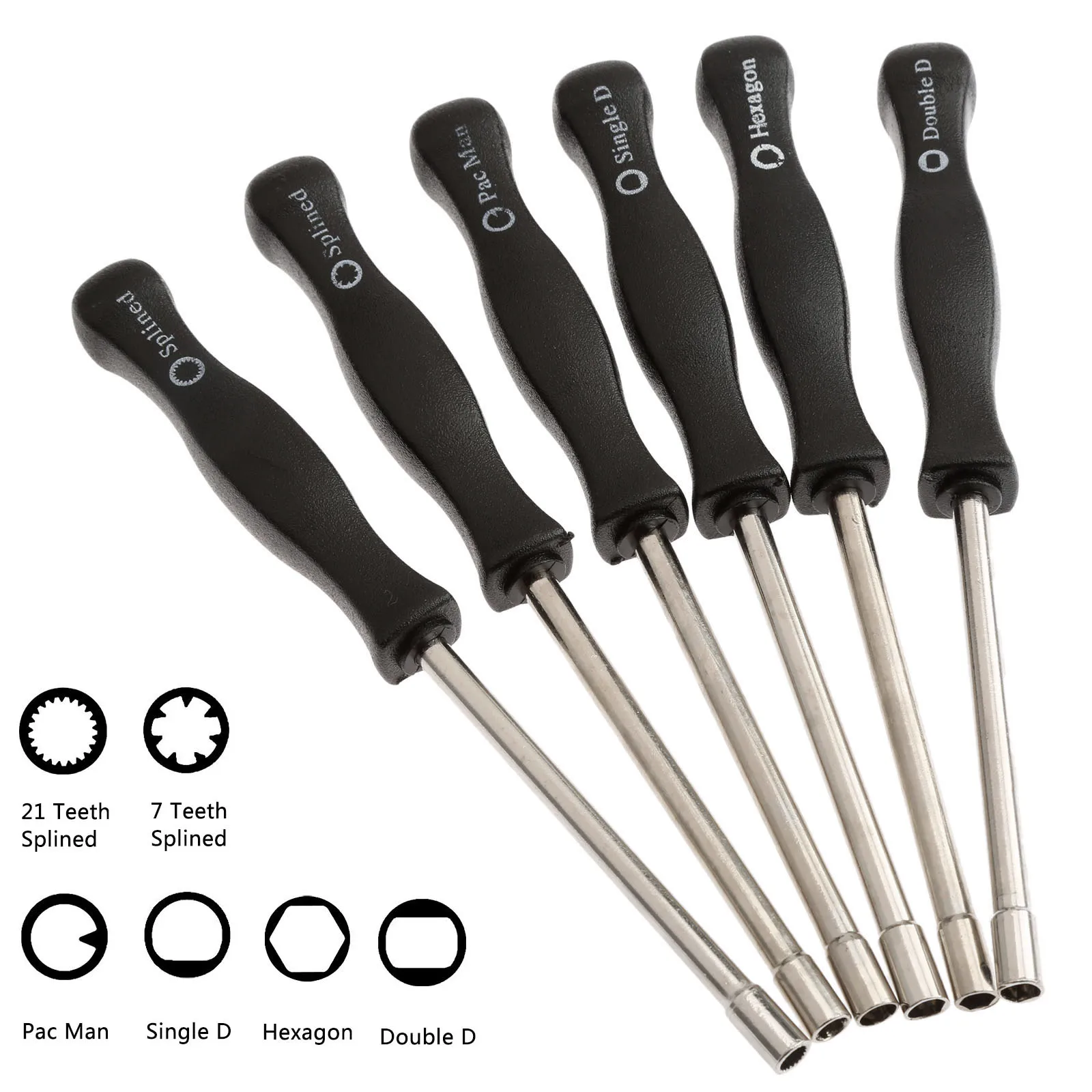 6Pcs Carburetor Adjustment Tool Pac Man/Single D/Double D/Hexagon/7